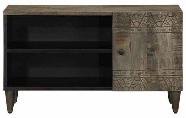 Világosszürke tömör mangófa TV-szekrény 80x31,5x46 cm