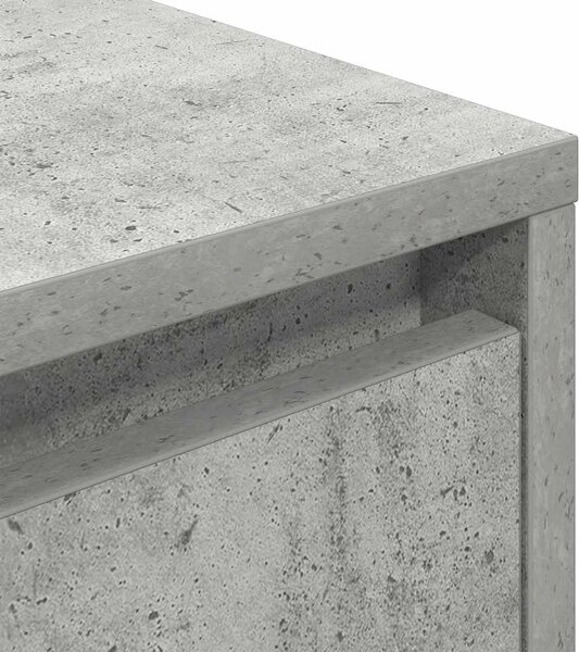 Betonszürke éjjeliszekrény LED-világítással 38x34x50 cm