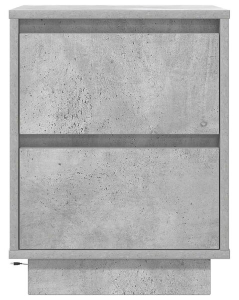 Betonszürke éjjeliszekrény LED-világítással 38x34x50 cm