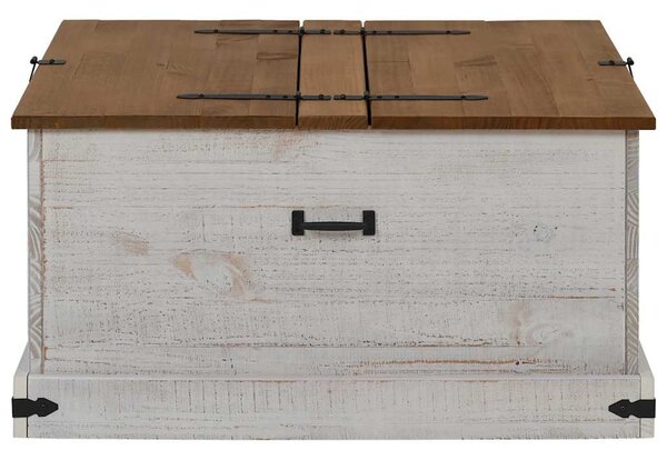 Fehér tömör fenyőfa HALDEN tárolószekrény 91x91x47 cm