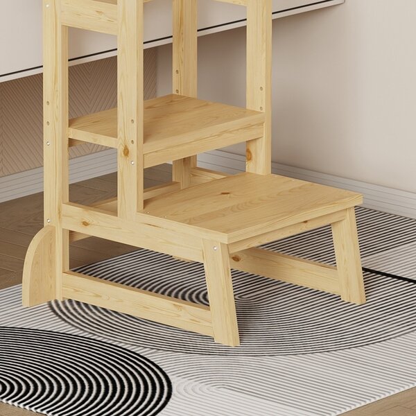 Montessori fa tanulótorony gyerekeknek, Chiquel, natúr, 45.7x51x90 cm