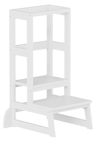 Montessori fa tanulótorony gyerekeknek, Chiquel, fehér, 45.7x51x90 cm