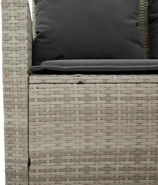 3 személyes szürke polyrattan kerti kanapé asztallal&párnával
