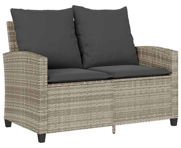 2 személyes polyrattan kerti kanapé asztallal&párnával
