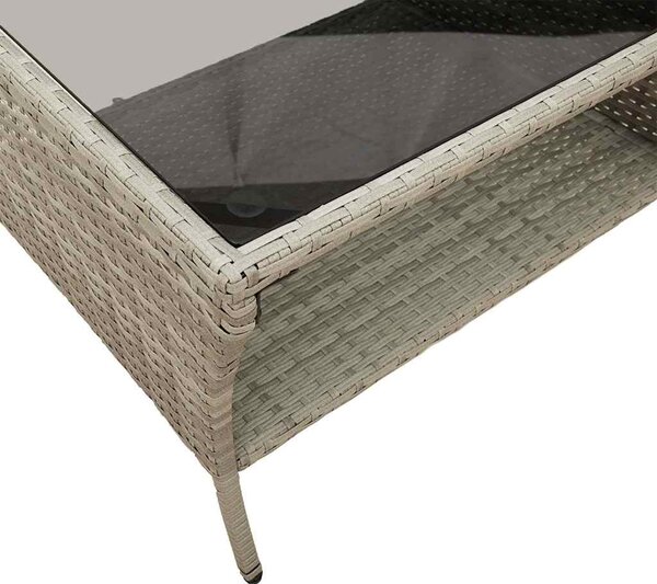 2 személyes polyrattan kerti kanapé asztallal&párnával
