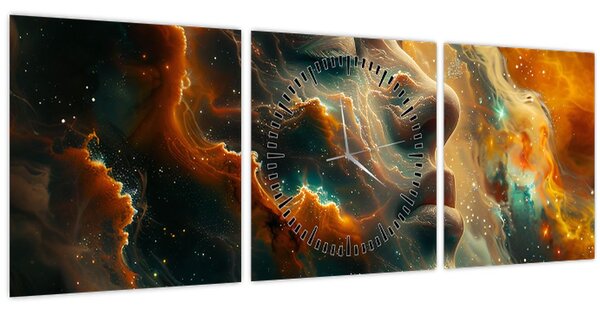 Kép - Arc az űrben (órával) (90x30 cm)