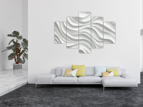 Kép - 3D fehér hullámok (150x105 cm)