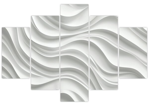 Kép - 3D fehér hullámok (150x105 cm)
