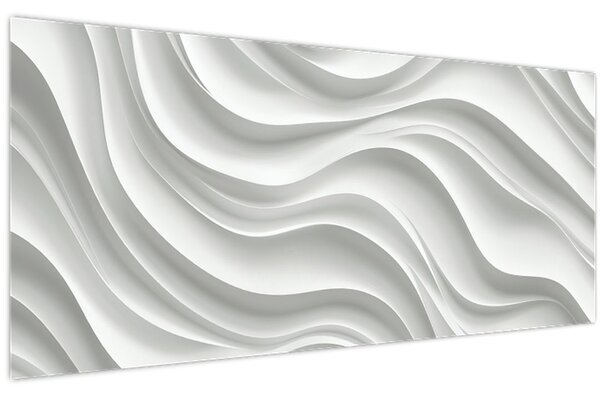 Kép - 3D fehér hullámok (120x50 cm)