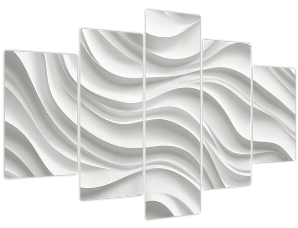 Kép - 3D fehér hullámok (150x105 cm)