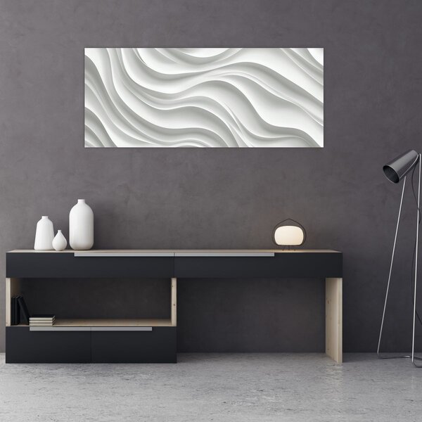 Kép - 3D fehér hullámok (120x50 cm)