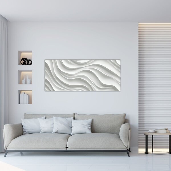 Kép - 3D fehér hullámok (120x50 cm)
