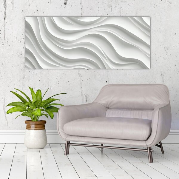 Kép - 3D fehér hullámok (120x50 cm)