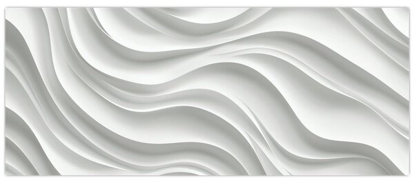Kép - 3D fehér hullámok (120x50 cm)