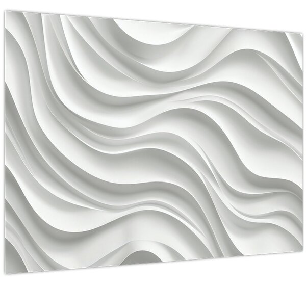 Kép - 3D fehér hullámok (70x50 cm)