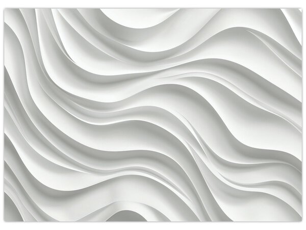 Kép - 3D fehér hullámok (70x50 cm)