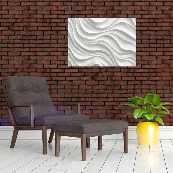Kép - 3D fehér hullámok (70x50 cm)