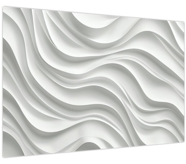 Kép - 3D fehér hullámok (90x60 cm)