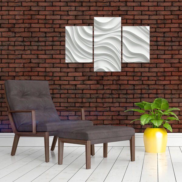Kép - 3D fehér hullámok (90x60 cm)