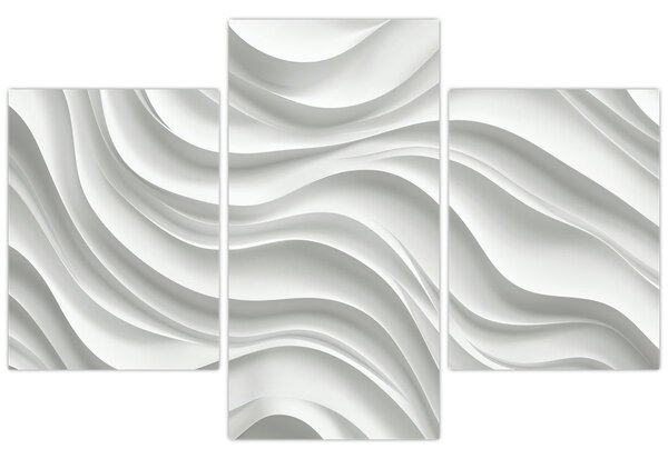 Kép - 3D fehér hullámok (90x60 cm)