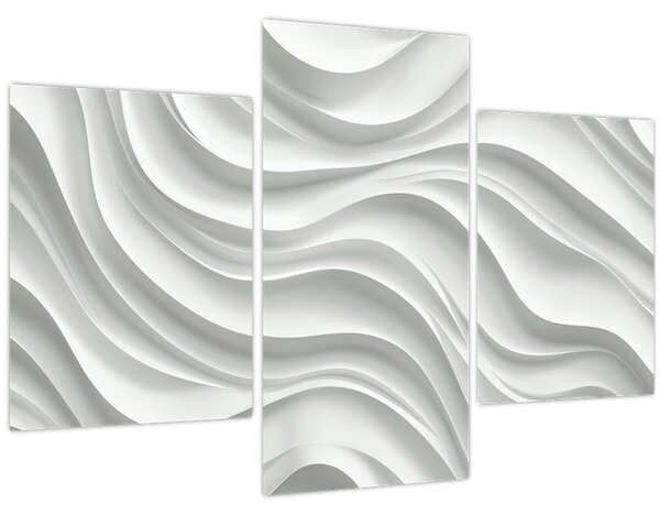 Kép - 3D fehér hullámok (90x60 cm)