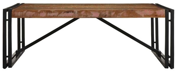 Többszínű tömör újrahasznosított fa dohányzóasztal 100x100x35cm