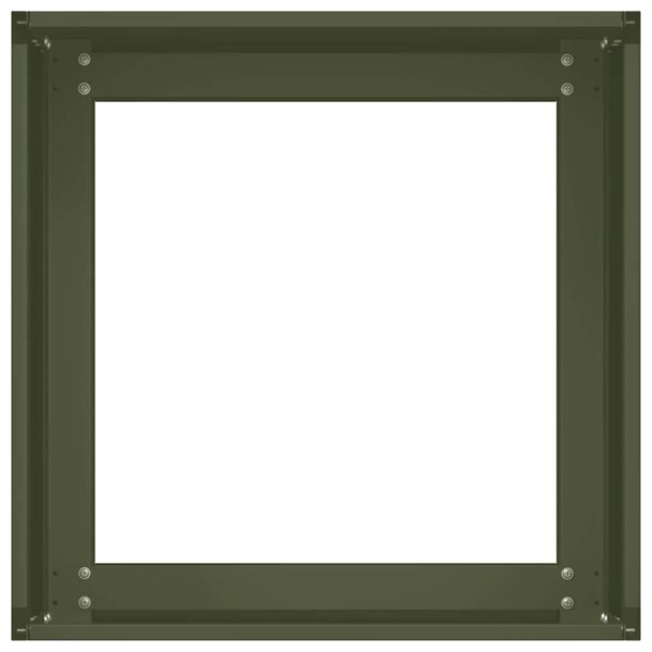 Olívazöld acél növénytartó 40x40x30 cm