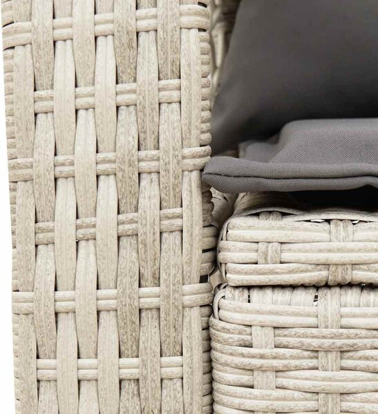 Szürke polyrattan kerti hintaszék párnákkal