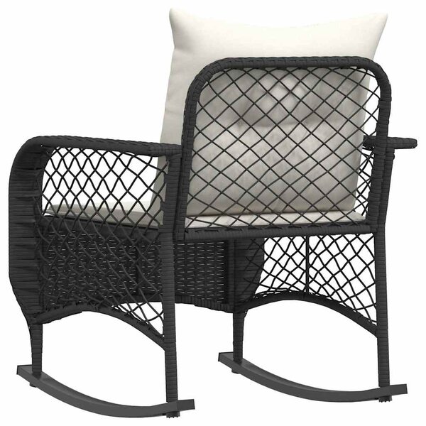 VidaXL fekete polyrattan kerti hintaszék párnákkal