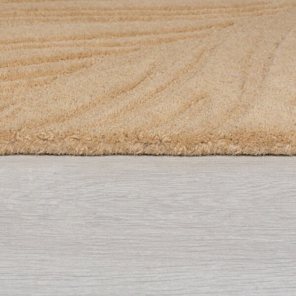 Lino Leaf világosbarna gyapjú szőnyeg, 160 x 230 cm - Flair Rugs