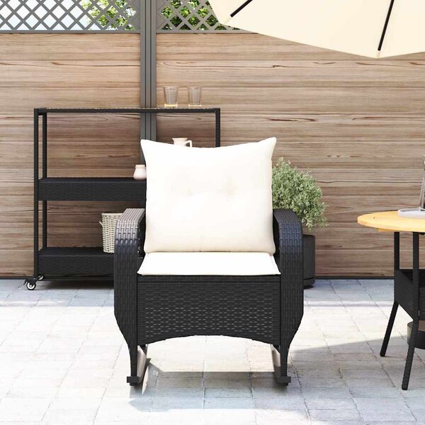 VidaXL fekete polyrattan kerti hintaszék párnákkal