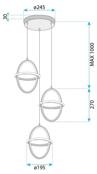 LED függőlámpa G064-3CPR Gold