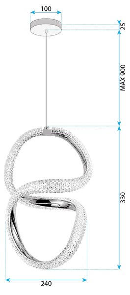 LED függőlámpa G077-3CPR Gold