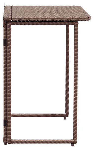 Barna polyrattan összecsukható kerti asztal 90x51x75 cm