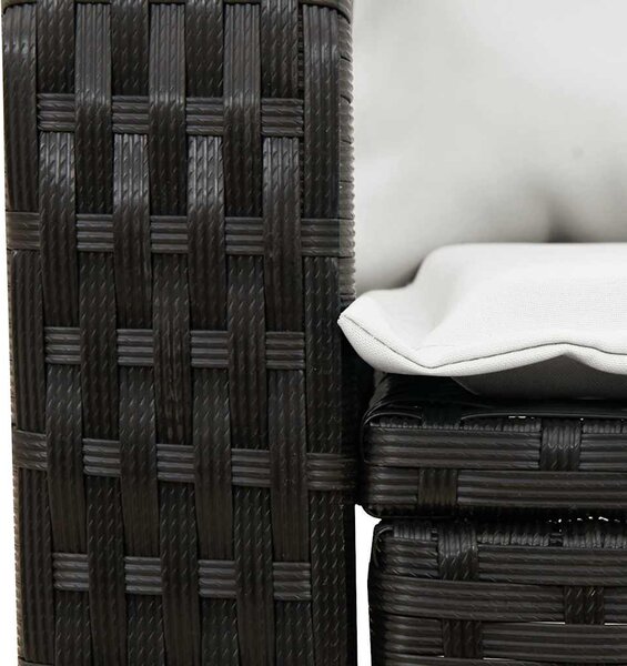 VidaXL fekete polyrattan kerti hintaszék párnákkal