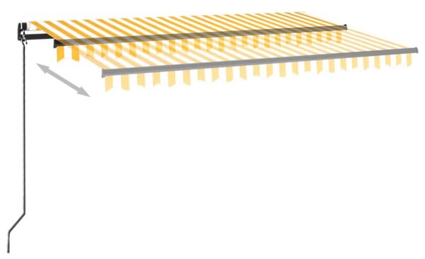 Sárga és fehér kézzel kihúzható napellenző 400 x 350 cm