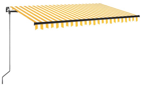 Sárga és fehér kézzel kihúzható napellenző 400 x 350 cm