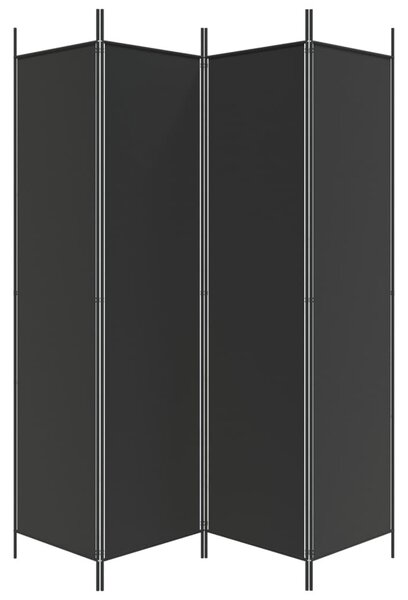 4 paneles fekete szövet térelválasztó 200 x 200 cm