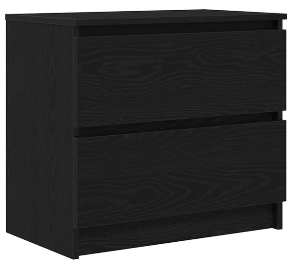 Fekete szerelt fa TV-szekrény 60x35x54 cm
