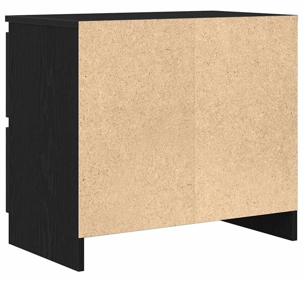 Fekete szerelt fa TV-szekrény 60x35x54 cm