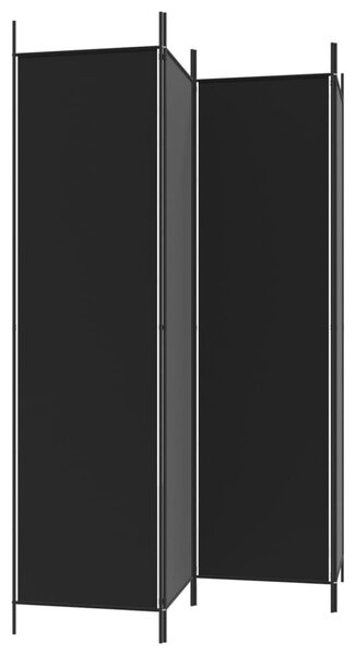 4 paneles fekete szövet térelválasztó 200 x 200 cm