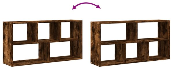 Füstös tölgy színű szerelt fa fali polc 100 x 25 x 50 cm