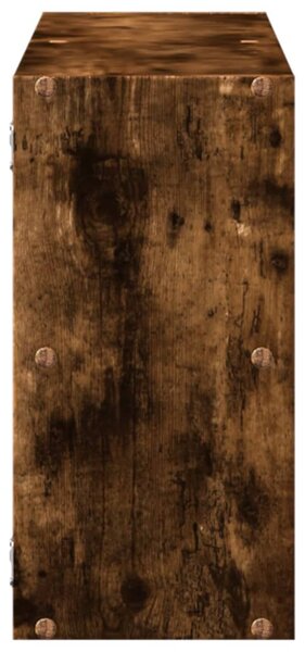 Füstös tölgy színű szerelt fa fali polc 100 x 25 x 50 cm