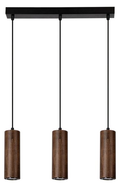 Pipe függőlámpa GU10-es foglalat, 3 LED izzó, 5W, fekete-dió