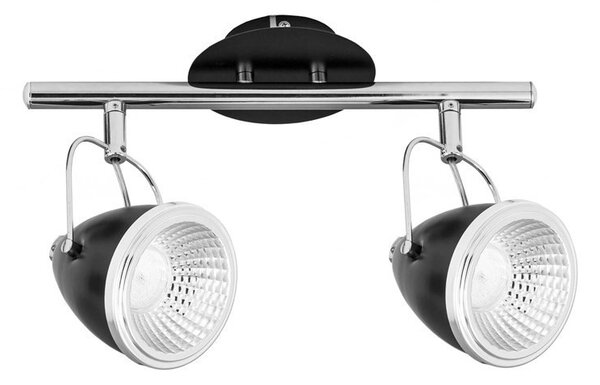 Oliver mennyezeti lámpa GU10-es foglalat, 2 LED izzó, 5,5W fekete-króm