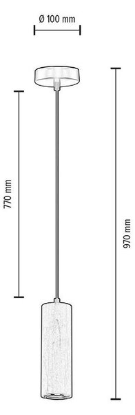Pipe függőlámpa GU10-es foglalat, 1 LED izzó, 5W, fekete-dió