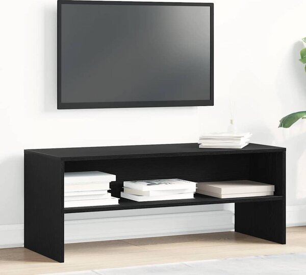 Fekete tölgy szerelt fa TV-szekrény 100 x 40 x 40 cm