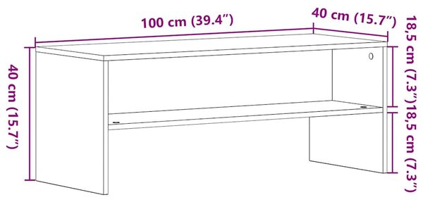 Fekete tölgy szerelt fa TV-szekrény 100 x 40 x 40 cm