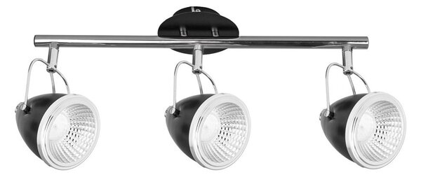 Oliver mennyezeti lámpa GU10-es foglalat, 3 LED izzó, 5,5W fekete-króm