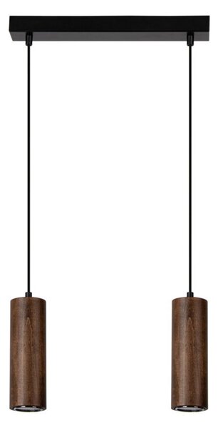 Pipe függőlámpa GU10-es foglalat, 2 LED izzó, 5W, fekete-dió